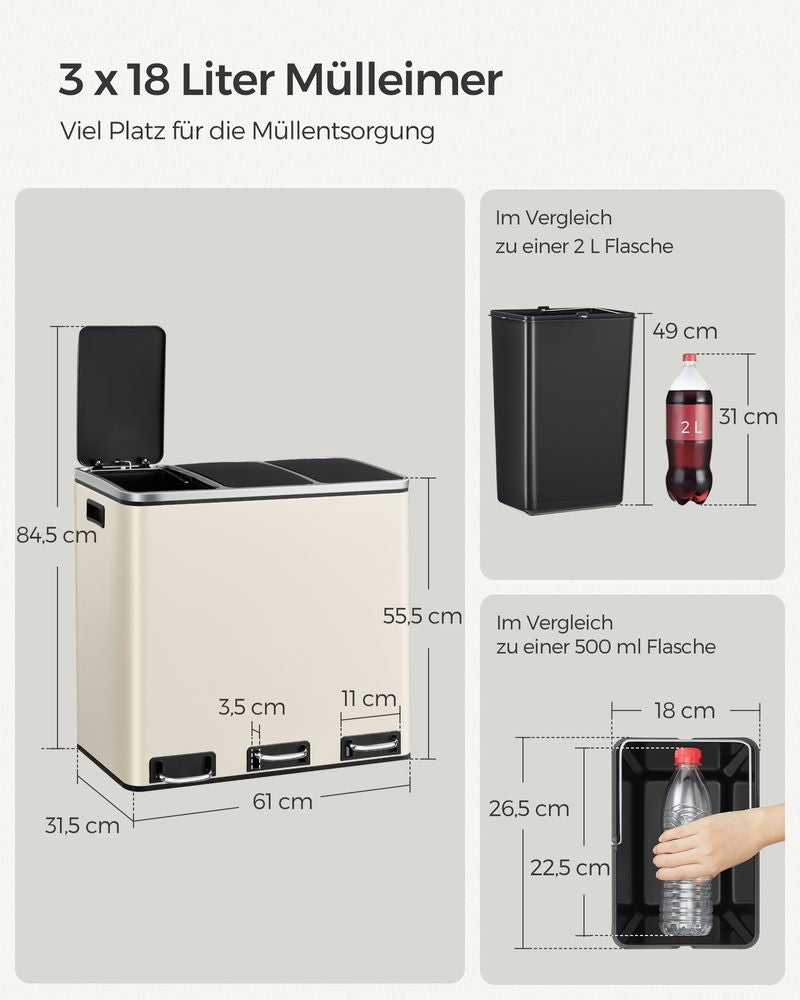 Afvalscheider 54L - Zandbeige