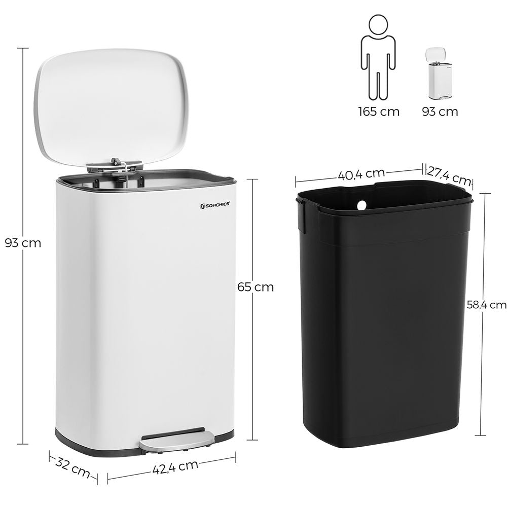 Pedaalemmer 50L - Wit