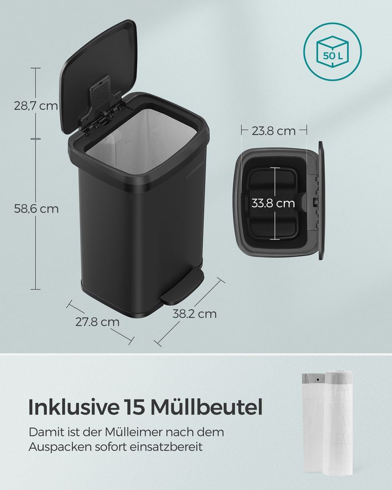 Pedaalemmer 50L - Zwart