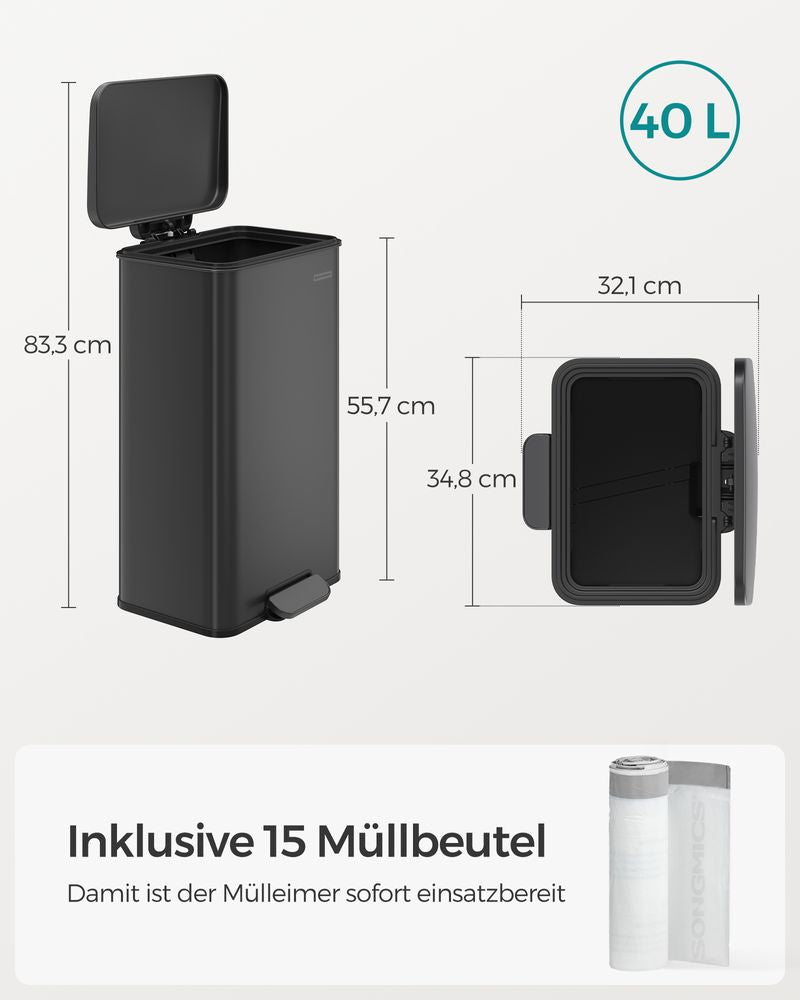 Pedaalemmer 40L - Zwart
