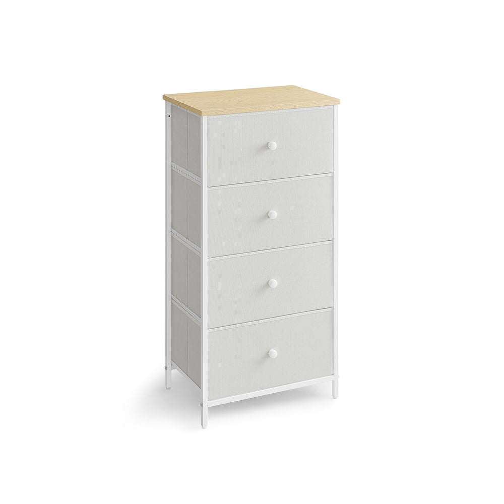 Ladekast met metalen frame - Eiken + Wit