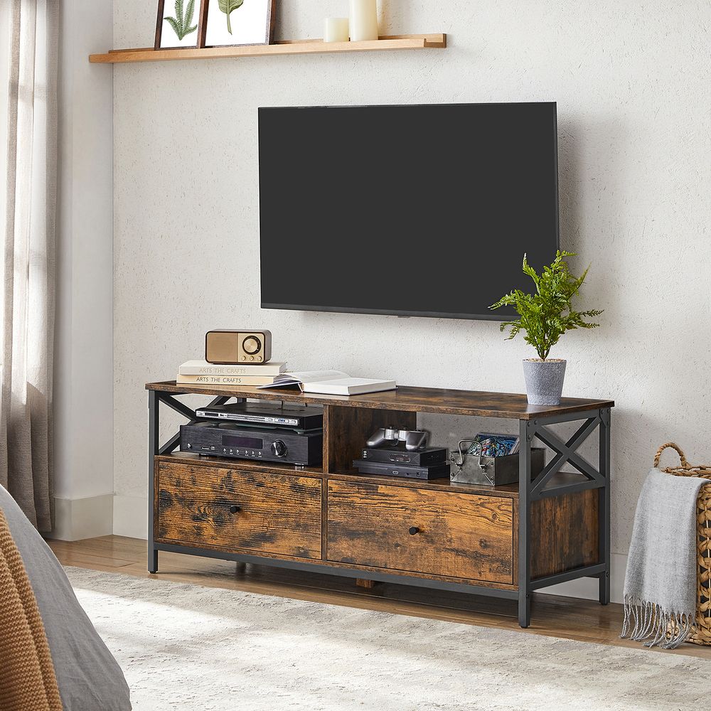 TV-meubel 120 x 40 x 50 cm - Rustiek bruin + Zwart