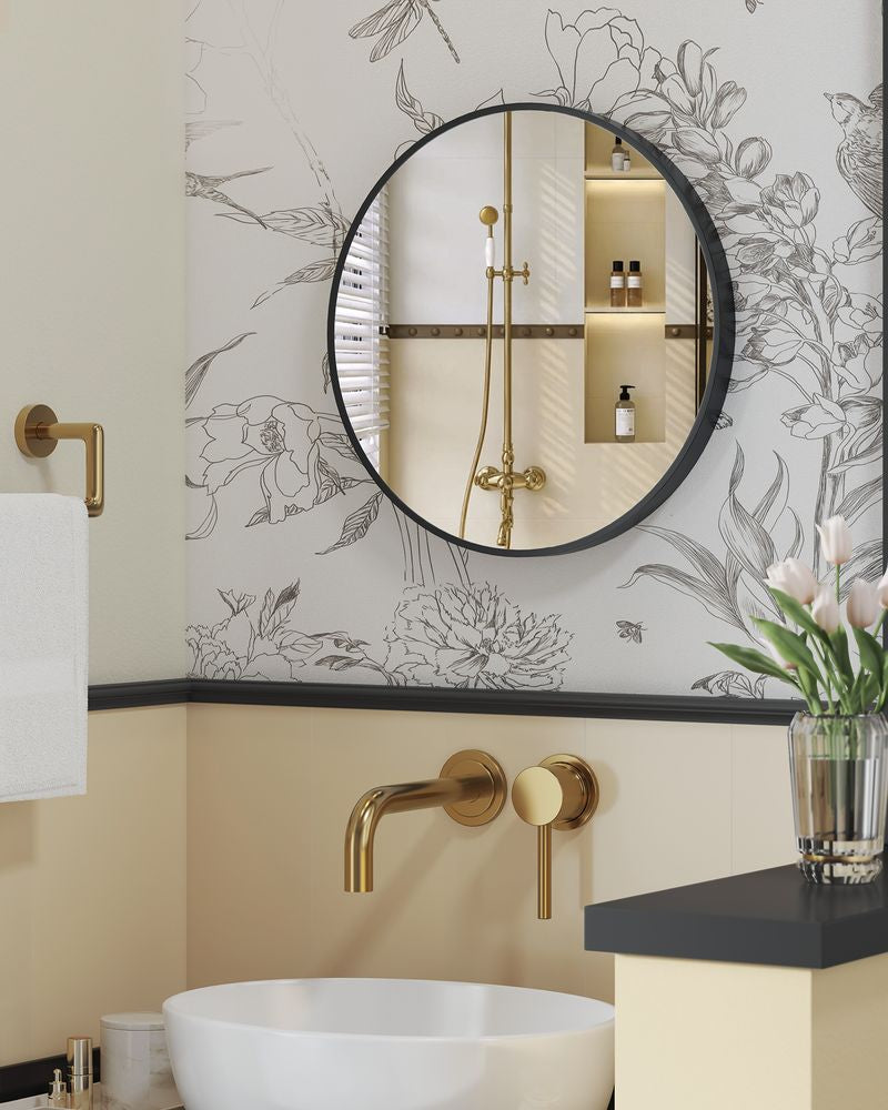 Ronde wandspiegel 50CM - Zwart