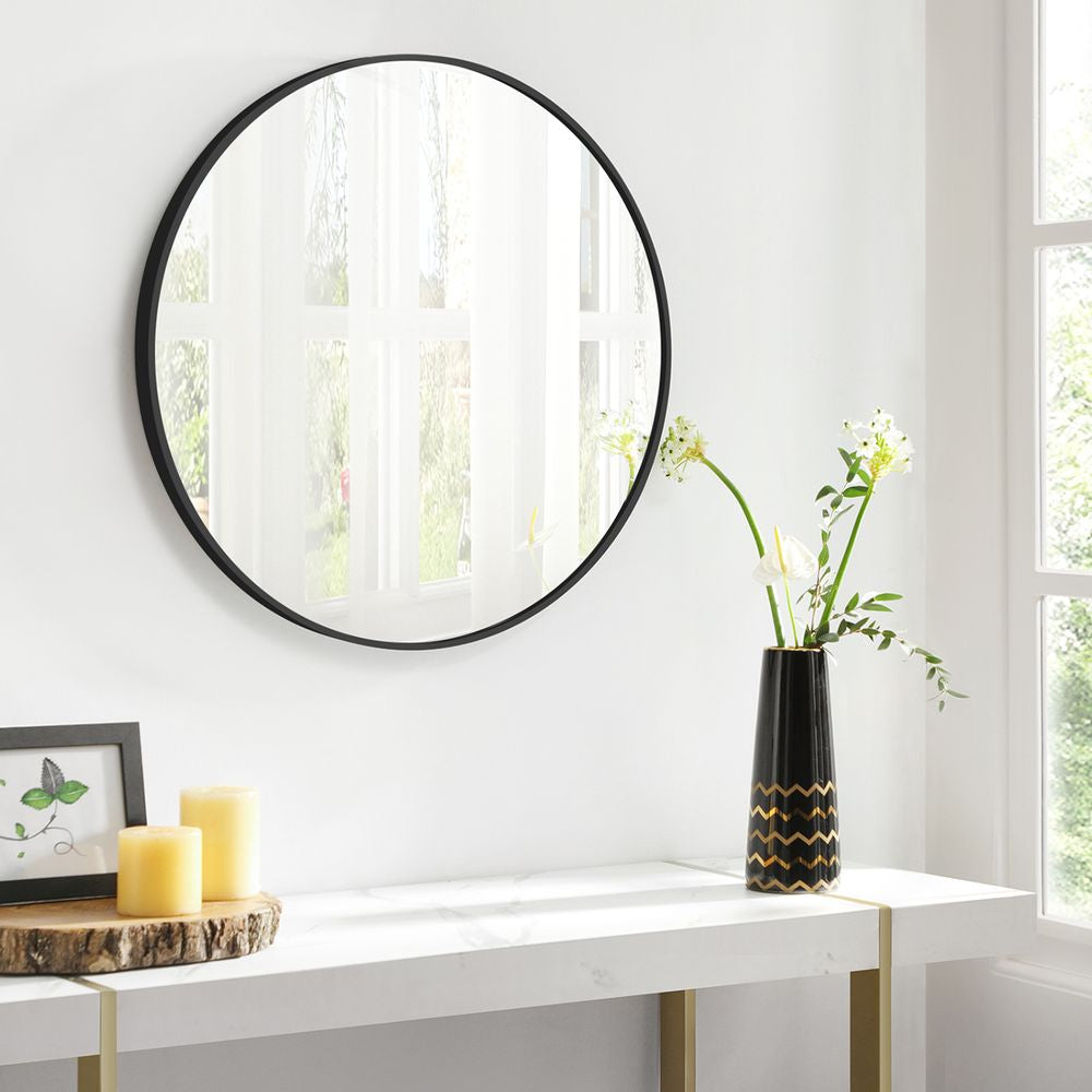 Ronde wandspiegel 61CM - Zwart