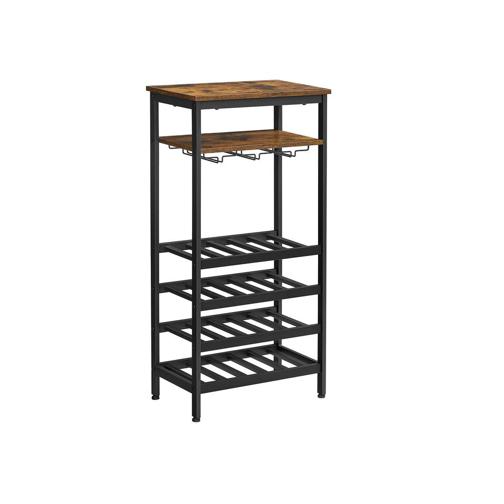 Wijnrek 20 flessen - Vintagebruin + Zwart