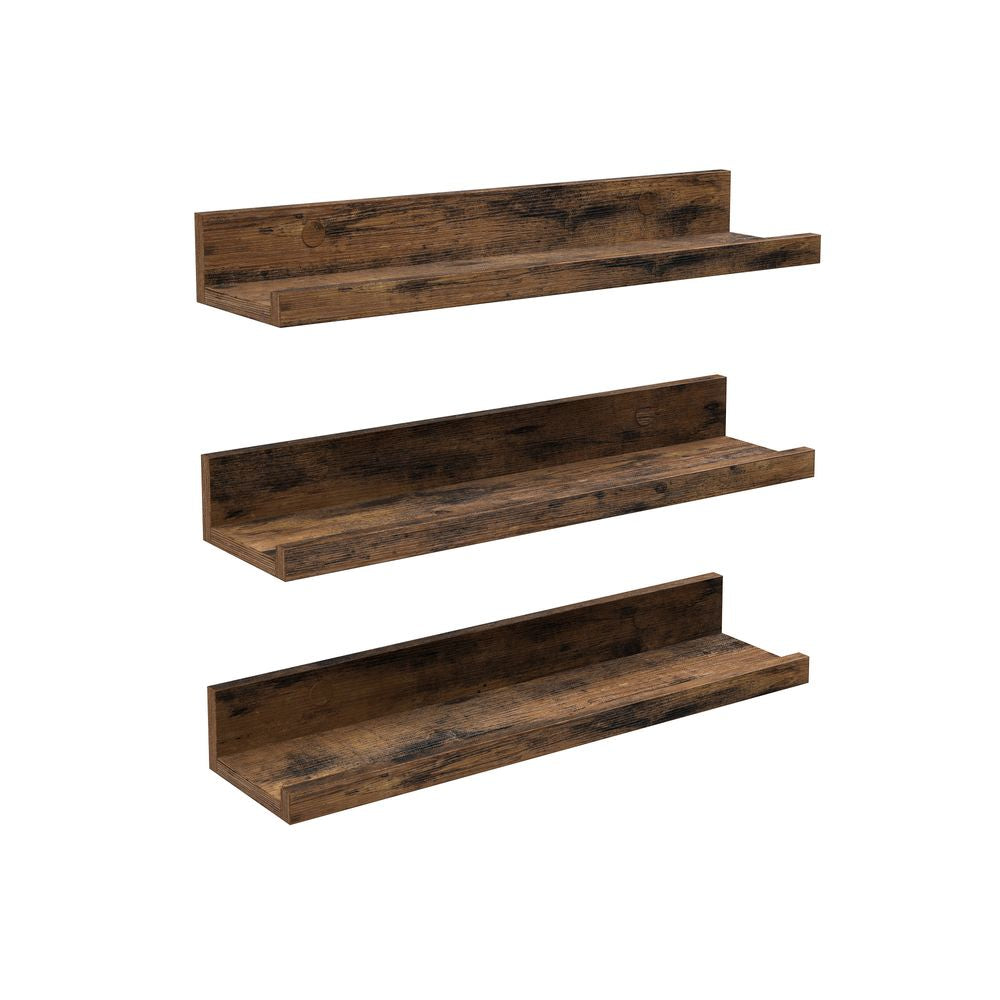 Zwevende planken 10 x 38 x 5 cm - Vintagebruin (3 stuks)