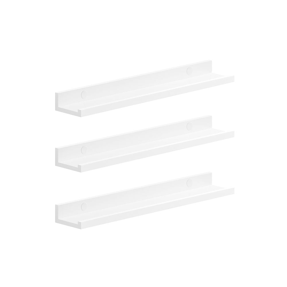 Zwevende planken 10 x 60 x 5 cm - Wit (3 stuks)