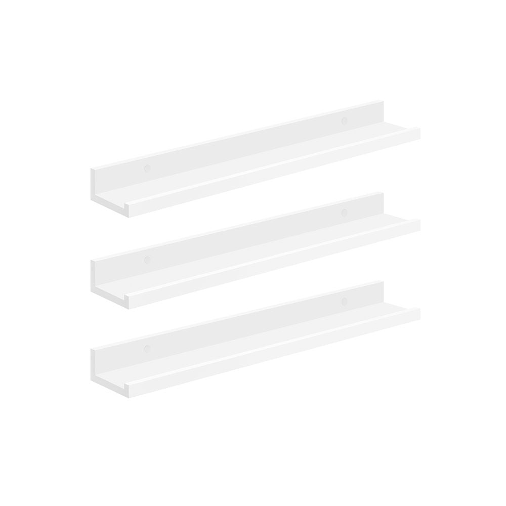 Zwevende planken 10 x 80 x 5 cm - Wit (3 stuks)