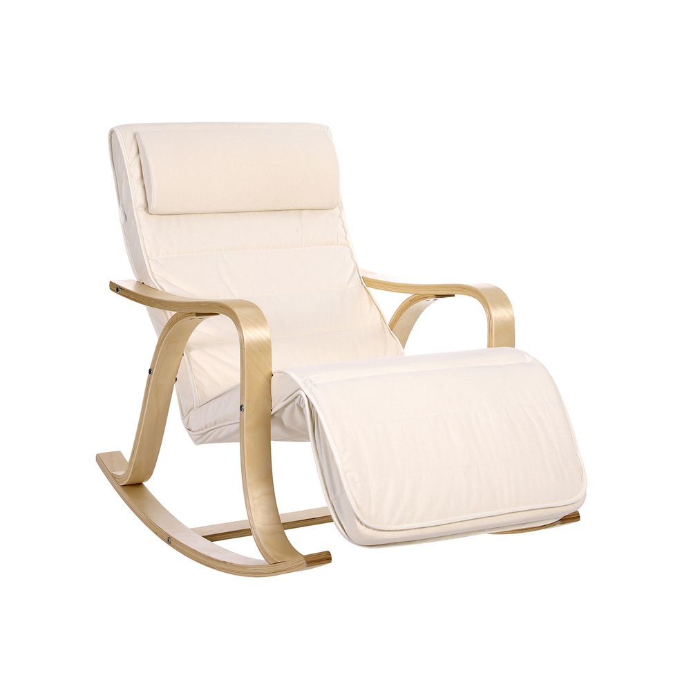 Berkenhouten schommelstoel - Beige
