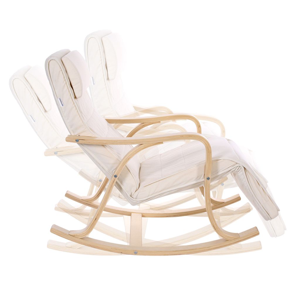 Berkenhouten schommelstoel - Beige