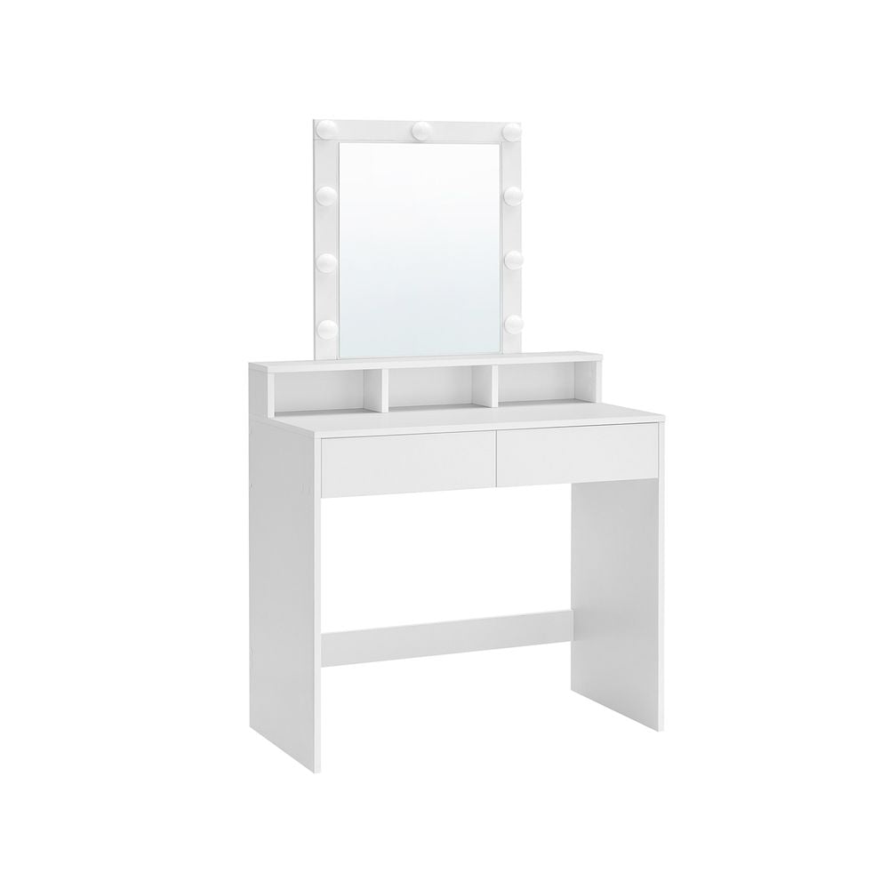 Kaptafel met spiegel en LED-lampen