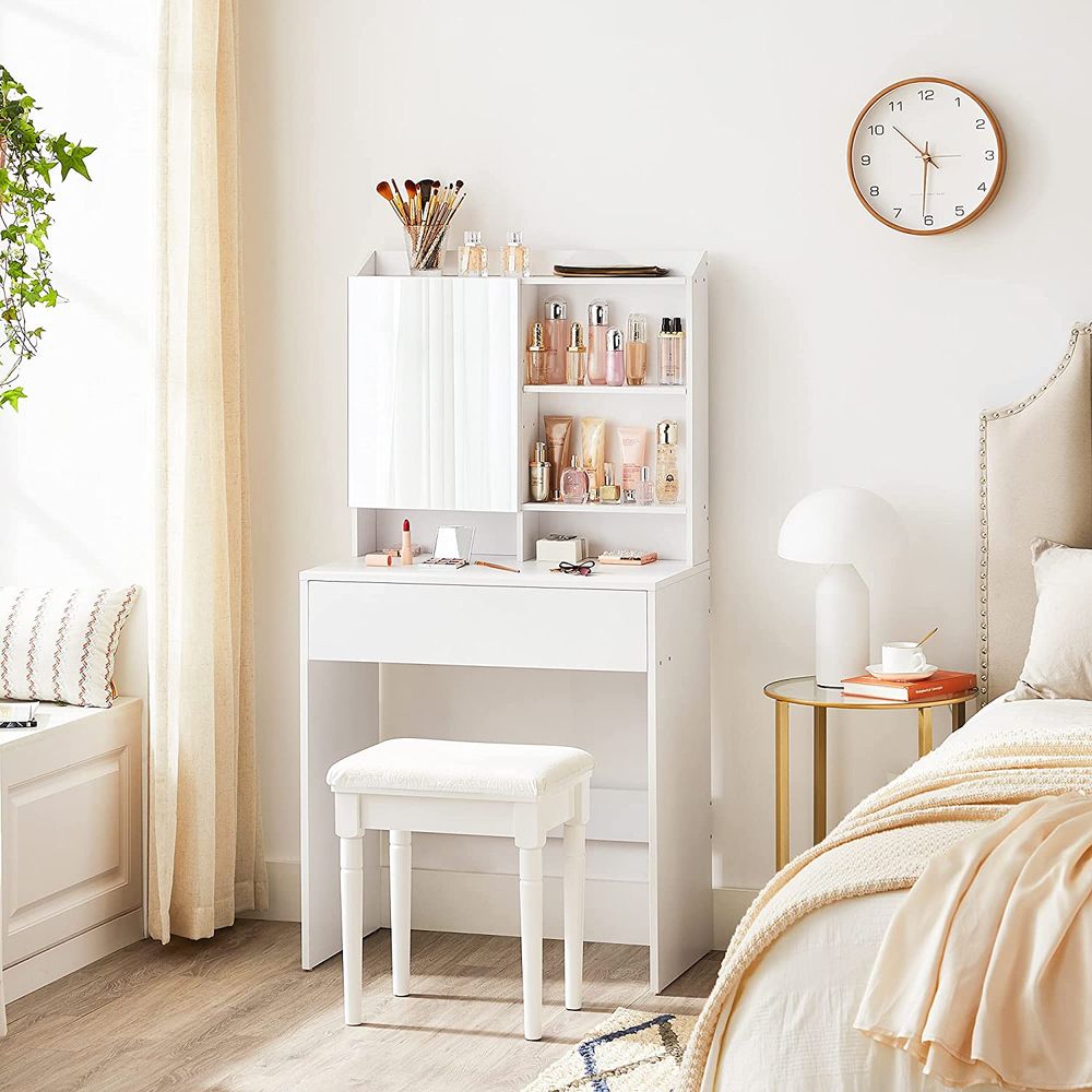 Kaptafel met witte spiegel