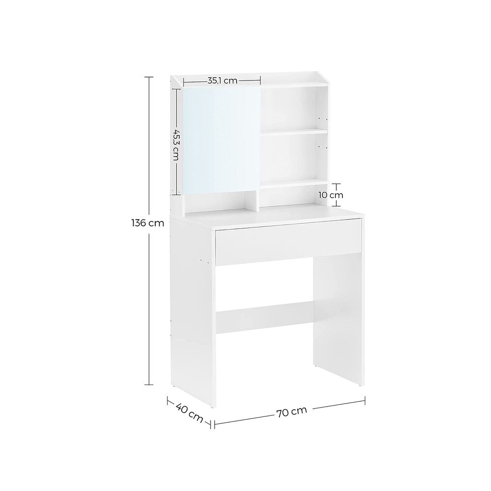Kaptafel met witte spiegel