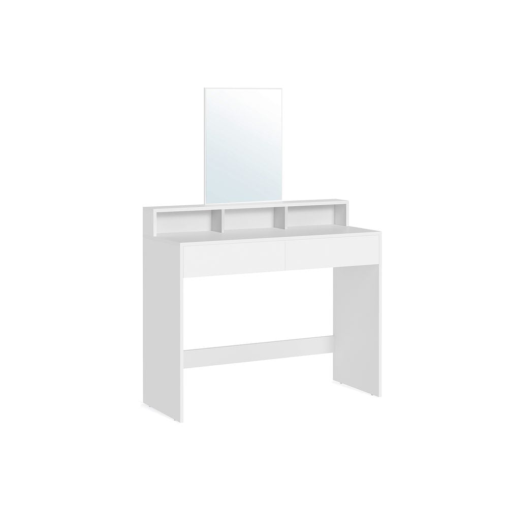 Kaptafel met grote spiegel - Wit
