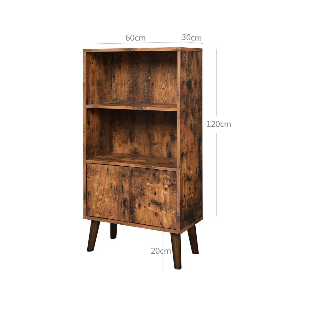 Retro boekenkast met deuren 60 x 30 x 120 cm