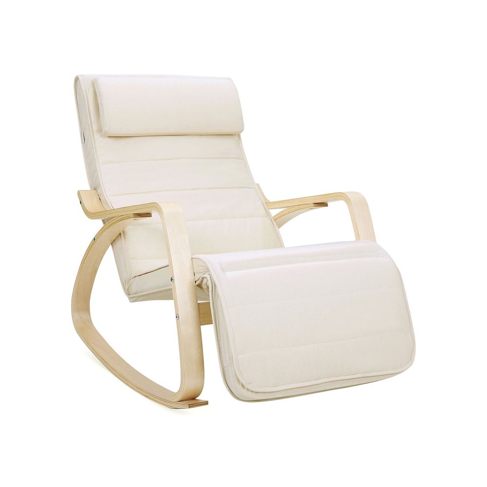 Schommelstoel berkenhout - Beige