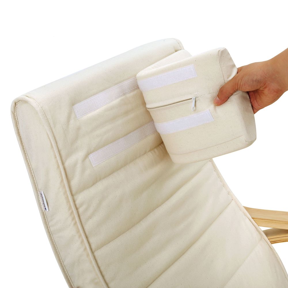 Schommelstoel berkenhout - Beige