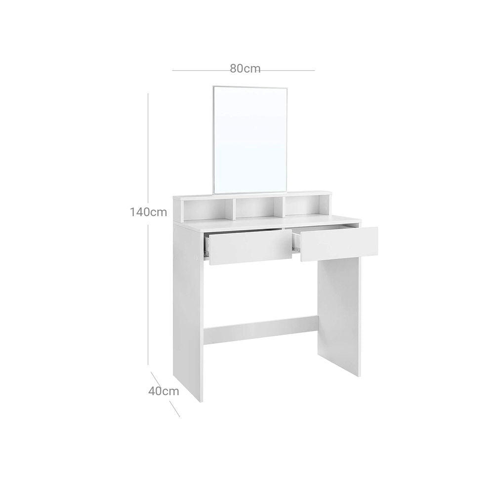 Kaptafel met rechthoekige spiegel
