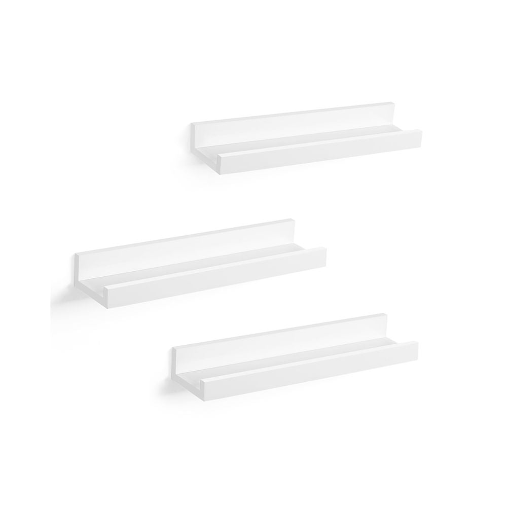 Zwevende planken 10 x 38 x 5 cm - Wit (3 stuks)