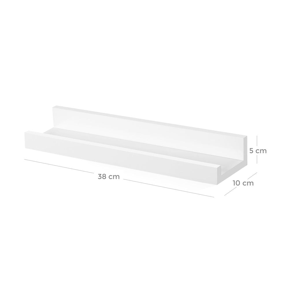 Zwevende planken 10 x 38 x 5 cm - Wit (3 stuks)