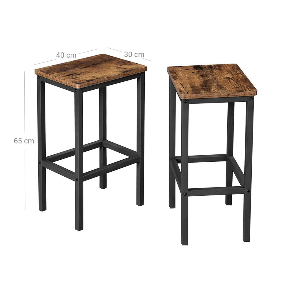 Barkrukken set van 2 - Vintagebruin + Zwart