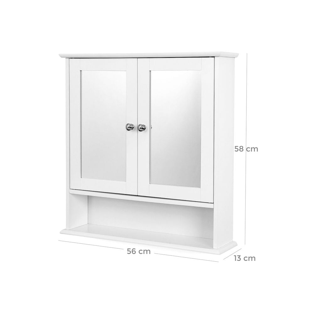 Spiegelkast met dubbele deuren - Wit