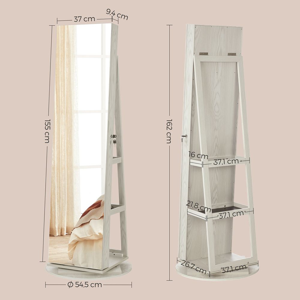 Sieradenkastje 360° draaibaar - Wit