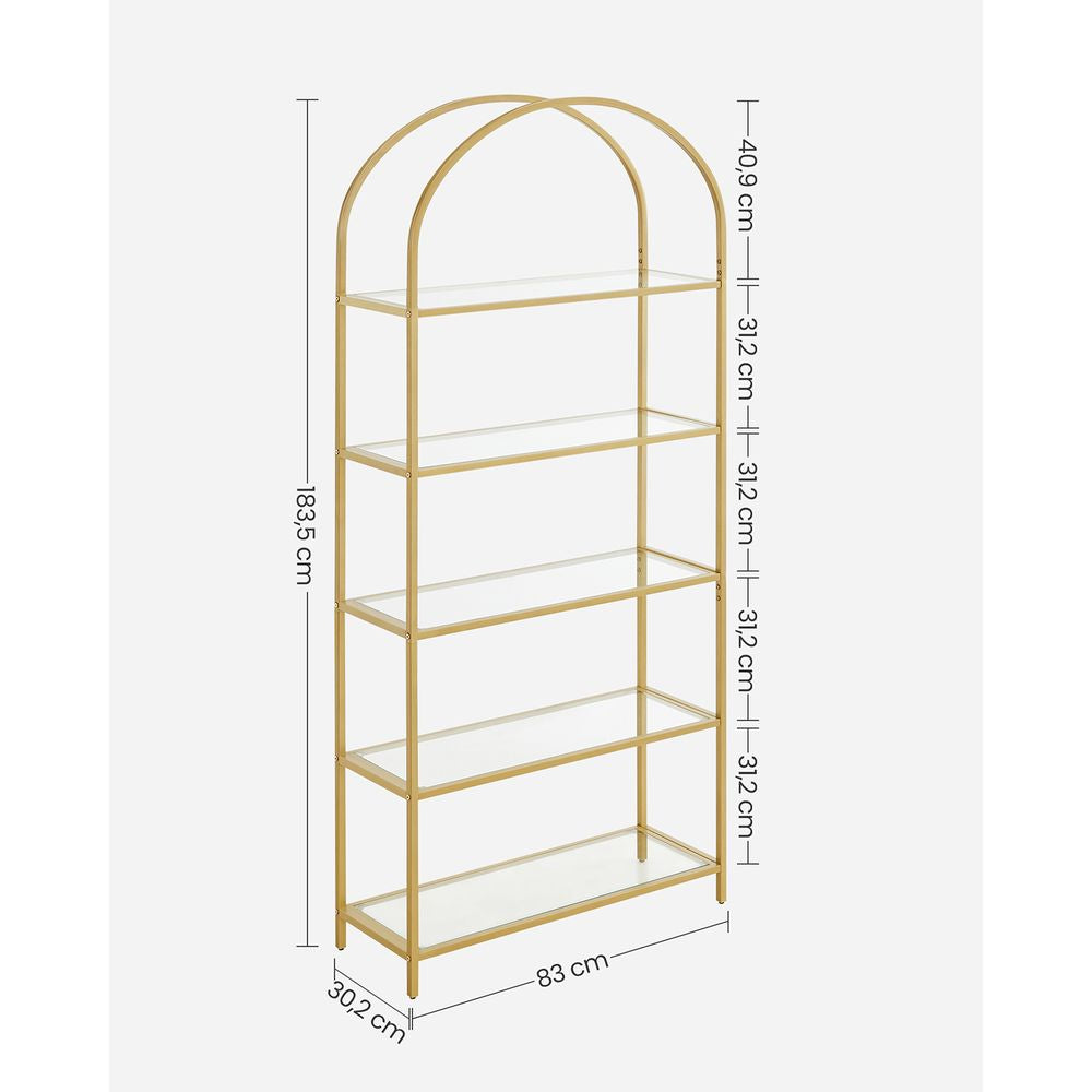 Metalen kast met gehard glas - Goud + Transparant