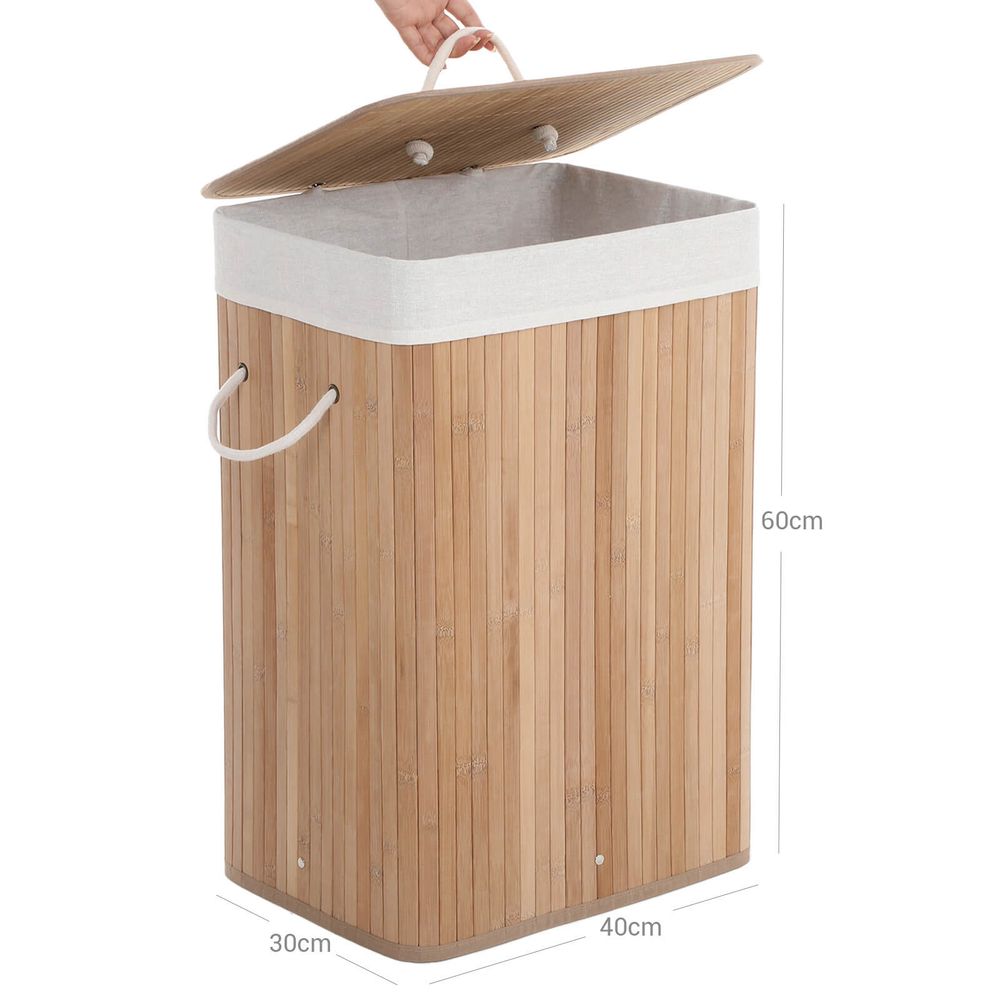 Wasmand bamboe 72L - Natuurlijke kleuren