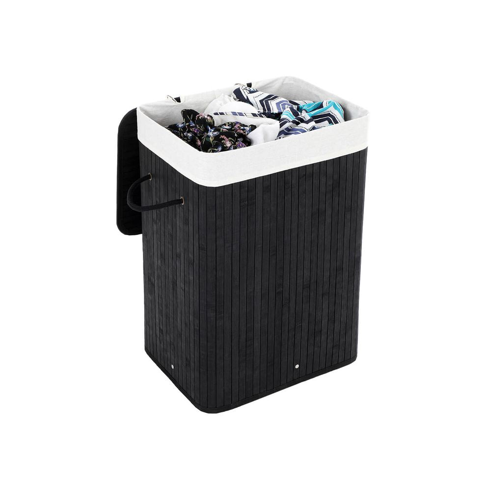 Wasmand bamboe 72L - Zwart