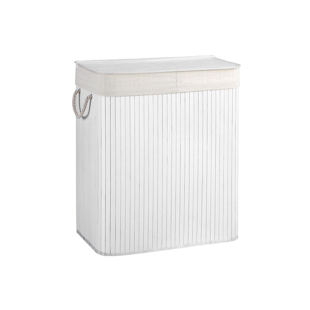 Wasmand 100L bamboe - Wit