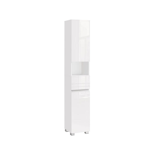 Opbergmeubel 30 x 30 x 170 cm met verstelbare planken - Klassiek Wit