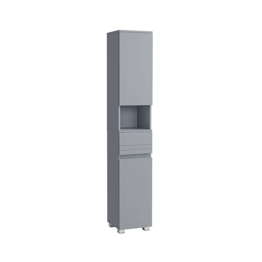Opbergmeubel 30 x 30 x 170 cm met verstelbare planken - Mystiek Grijs