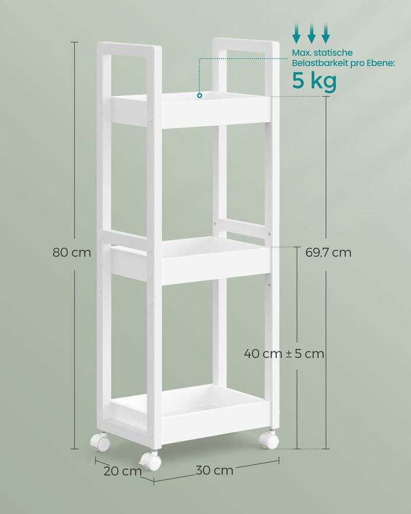 Trolley met 3 niveaus - Wit