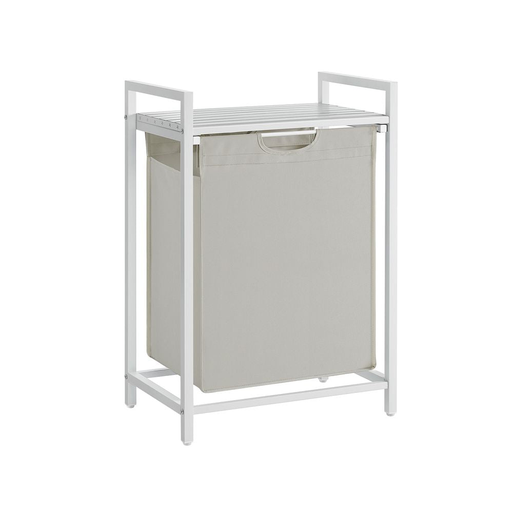Wasmand 65L - Wit + Beige
