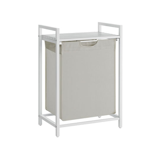 Wasmand 65L - Wit + Beige