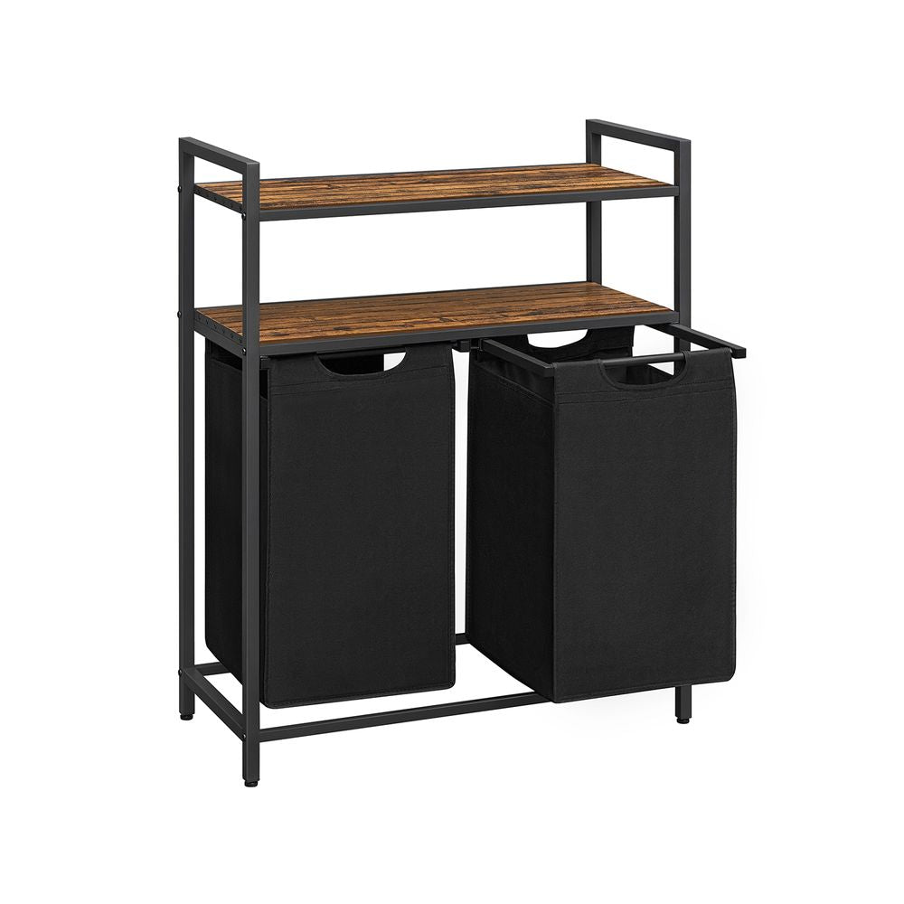 Wasmand 2x 46L - Vintagebruin + Zwart