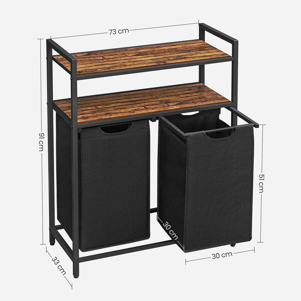 Wasmand 2x 46L - Vintagebruin + Zwart