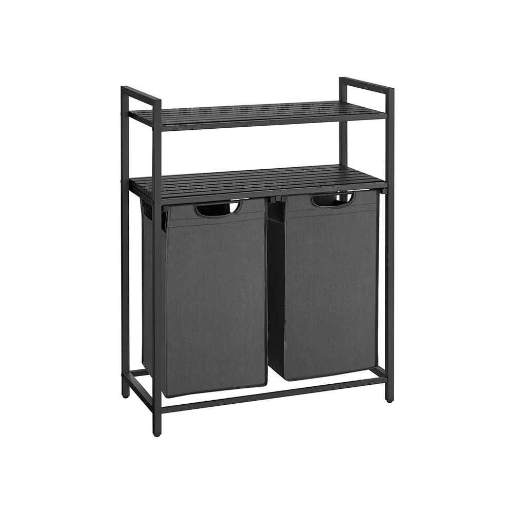 Wasmand 2x 46L - Zwart + Grijs