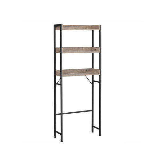 Hoge kast met 3 open planken - Grijs + Zwart