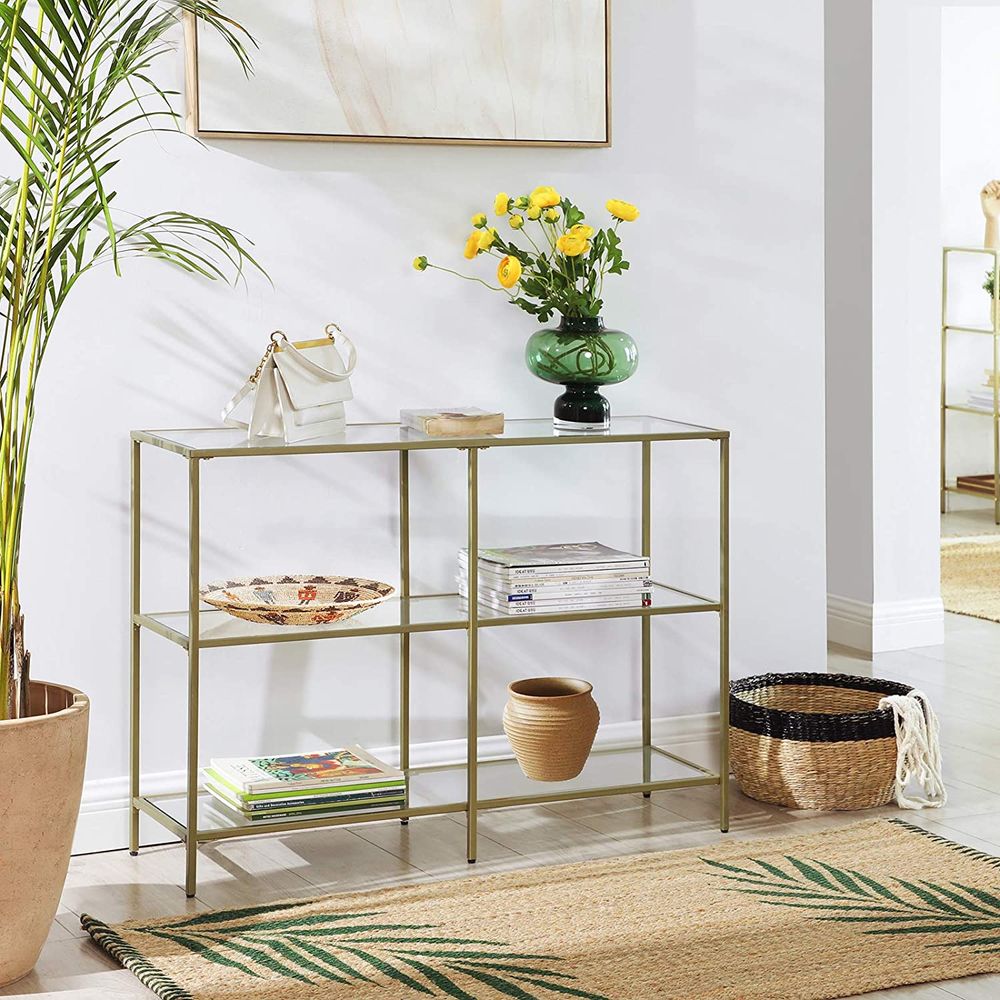 Consoletafel van gehard glas