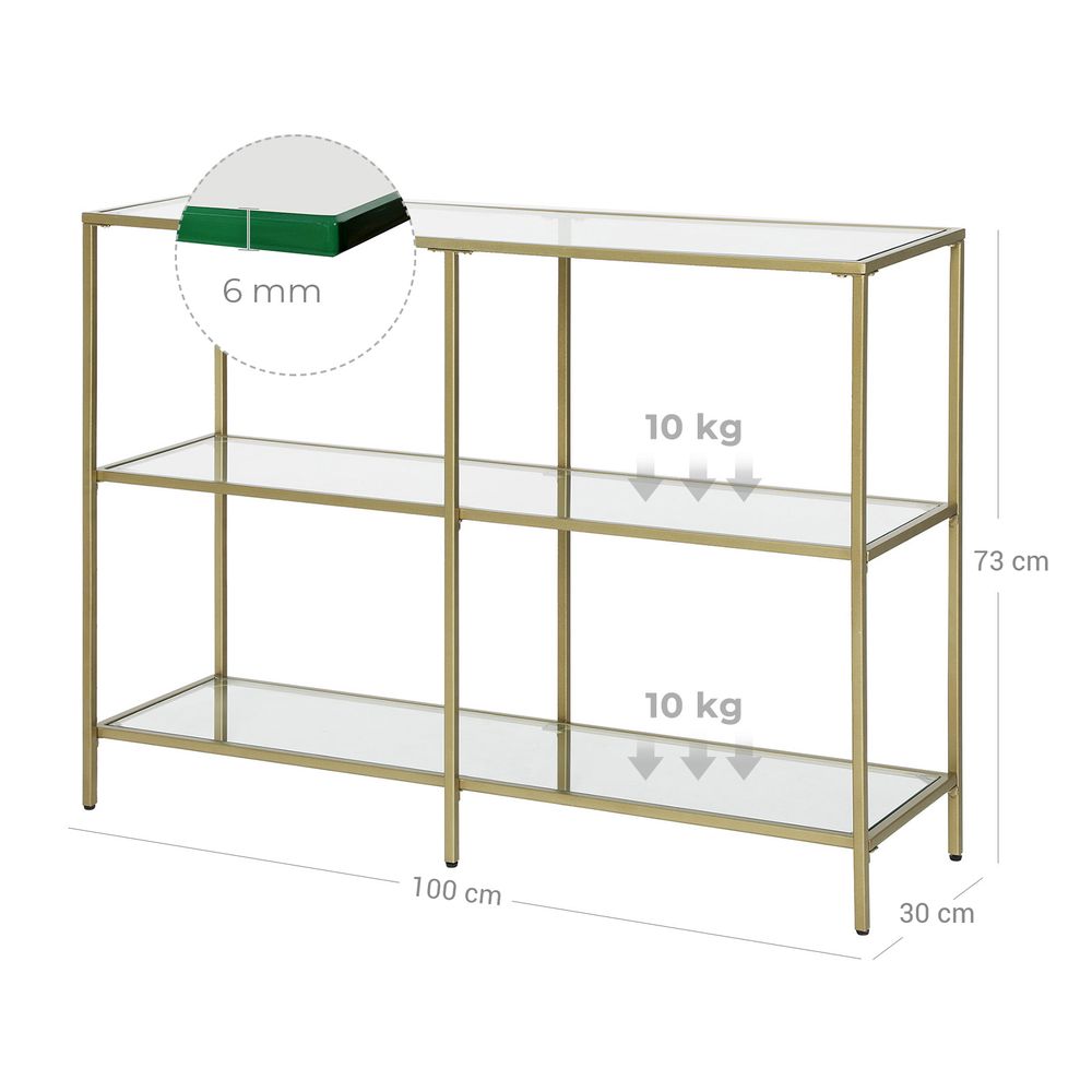 Consoletafel van gehard glas