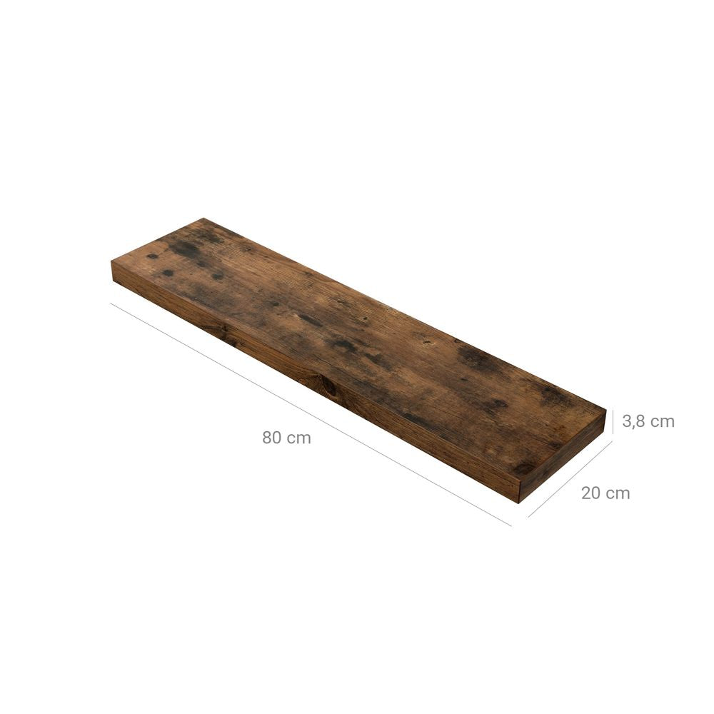 Zwevende wandplank 80CM - Vintagebruin
