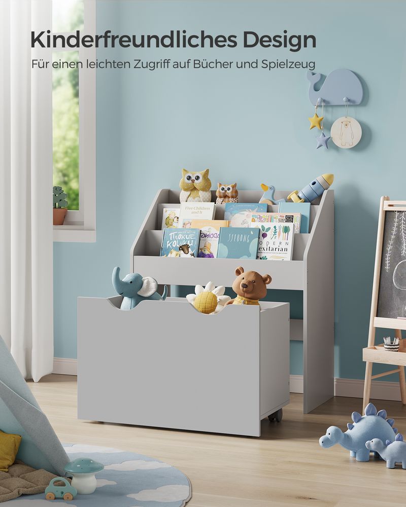 Organizer voor speelgoed en boeken - Duif grijs