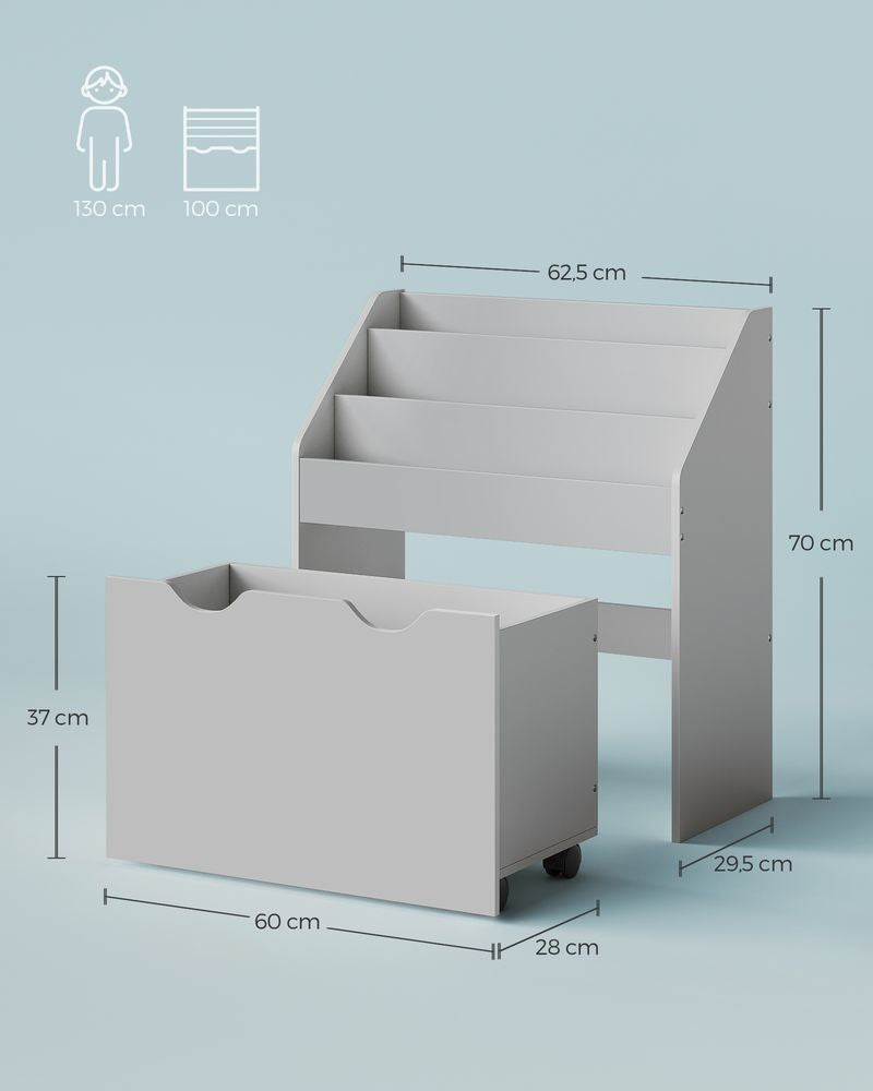Organizer voor speelgoed en boeken - Duif grijs