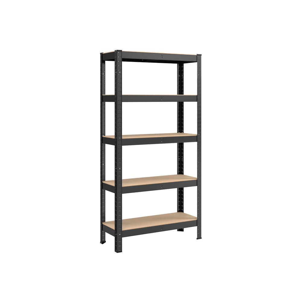 Opbergrek - 5 niveaus tot 650KG - Zwart + Hout
