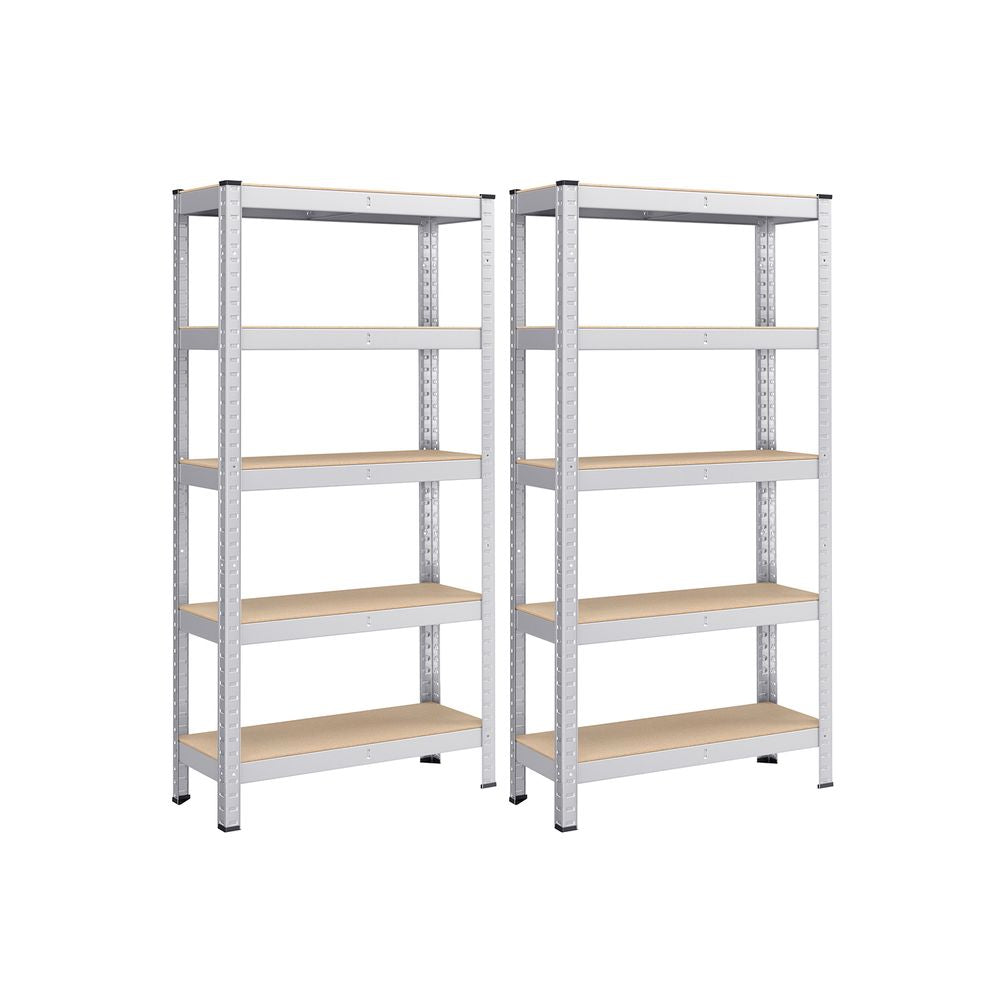 Opbergrek - 5 niveaus tot 650KG - Zilver (Set van 2)