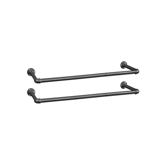 Kledingroede voor aan de muur 92CM - Zwart (Set van 2)