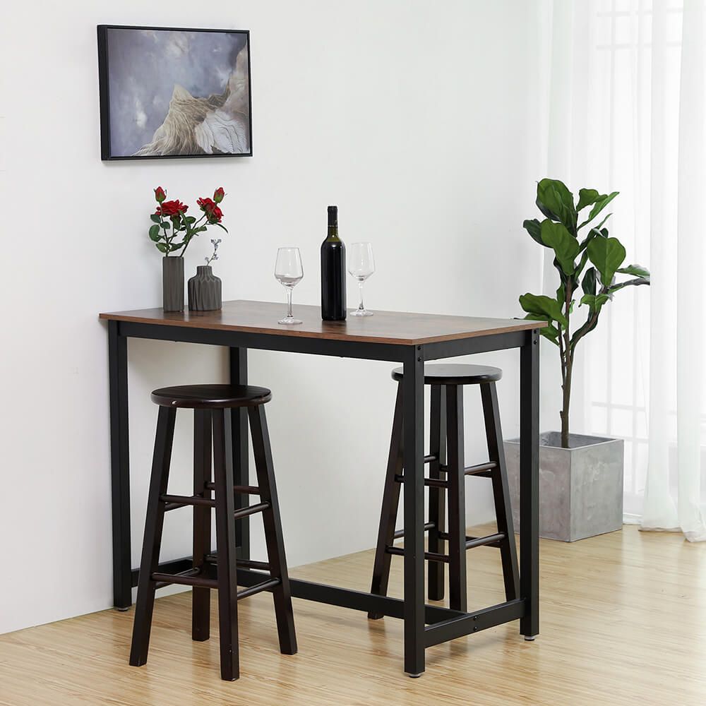 Bartafel Industrieel - Vintagebruin + Zwart (120 x 60 x 90 cm)