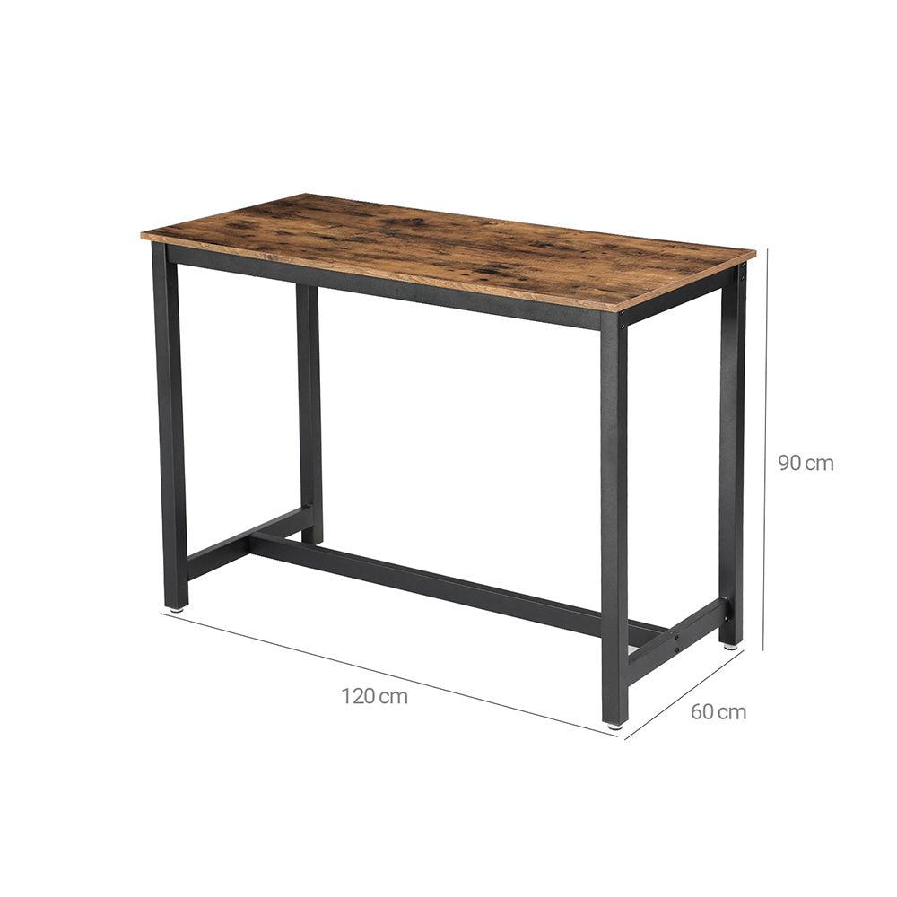 Bartafel Industrieel - Vintagebruin + Zwart (120 x 60 x 90 cm)